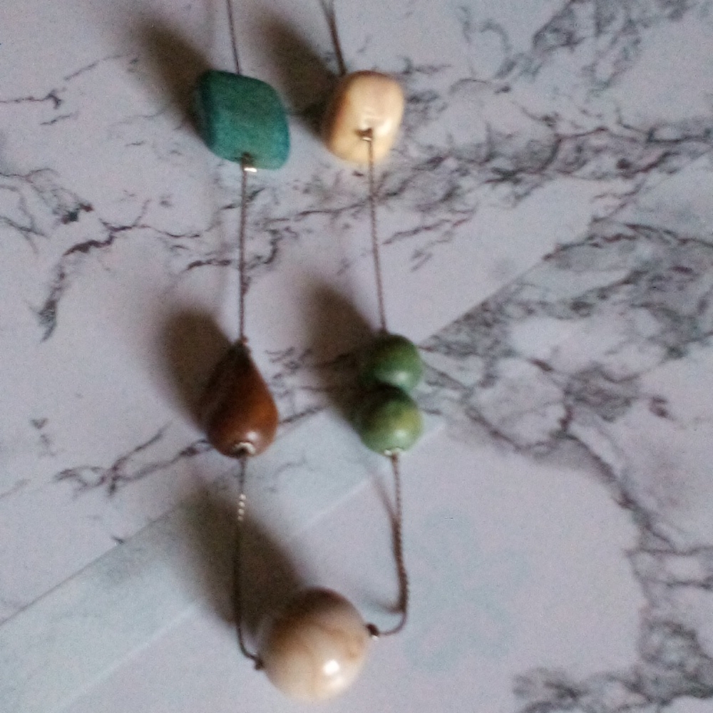 Long Multi-Colored Mixed Material Necklace - image 4